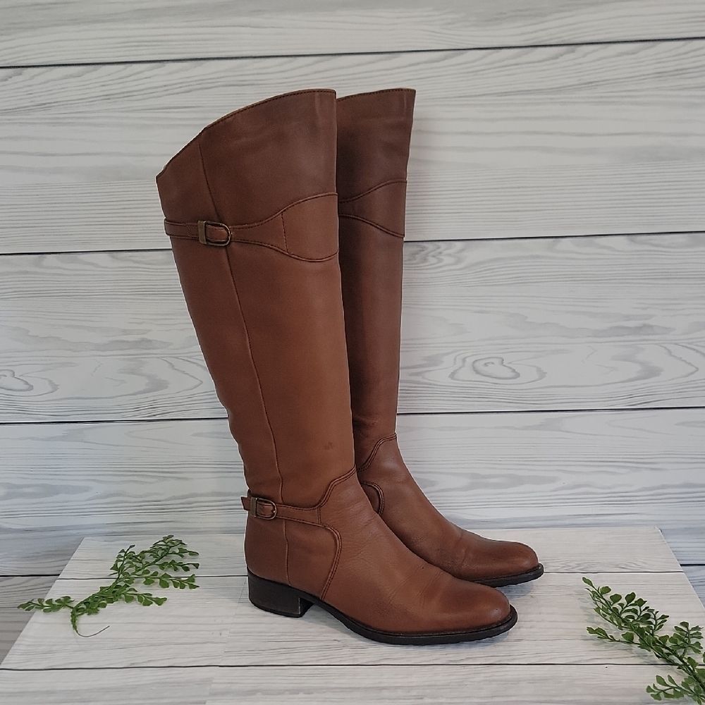 Santana Canada Brown Knee-High Leather Boots Womens Size 7